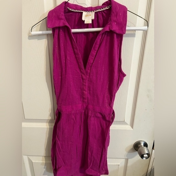 Anthropologie Maeve Fuchsia Batavia Sleeveless Metallic Top - Picture 2 of 9